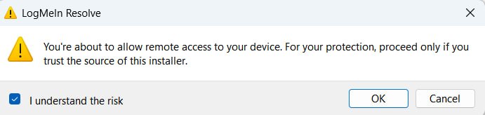Standard Windows security prompt